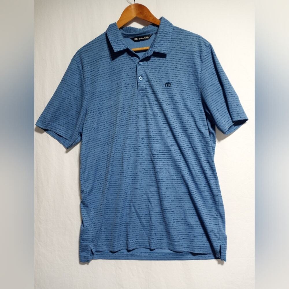 Travis Mathew The Zinna Polo Blue & Gray Size XL